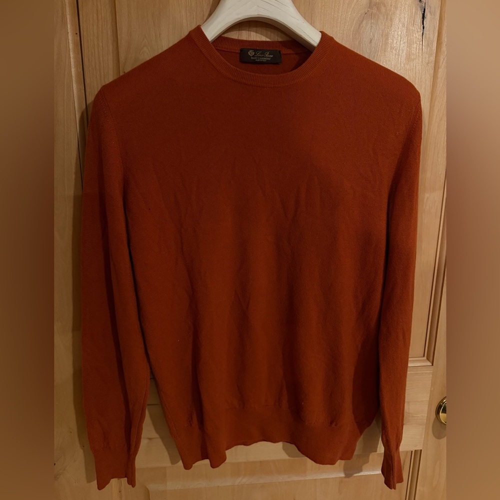 Loro Piana Men's Rust Crewneck Sweater